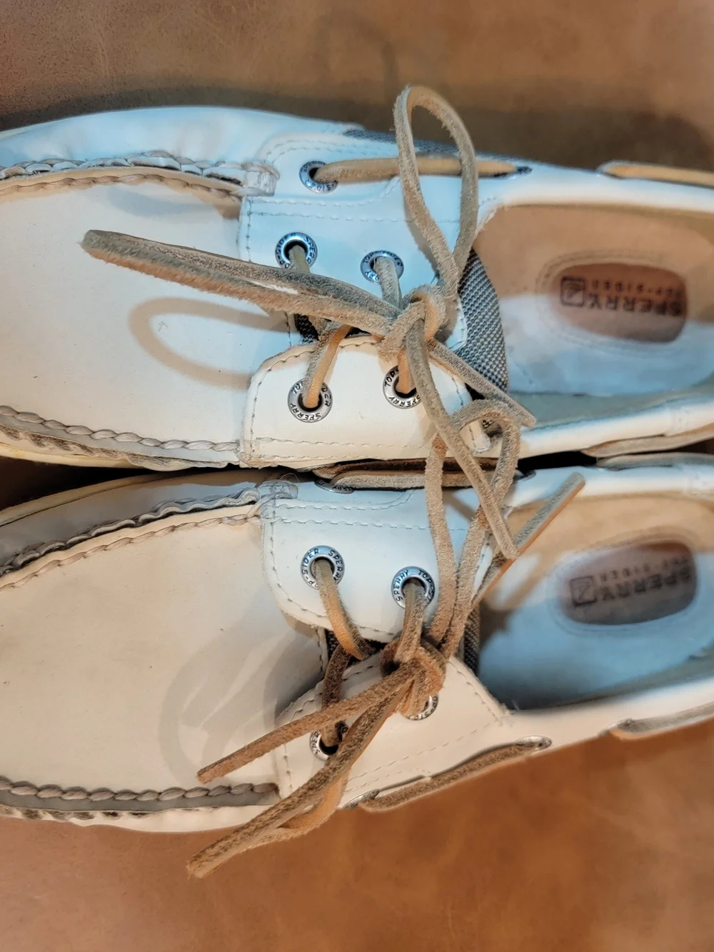 Sperry Tan Rubber Boat Shoes